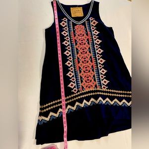 James Bryan Navy Blue Embroidered Dress